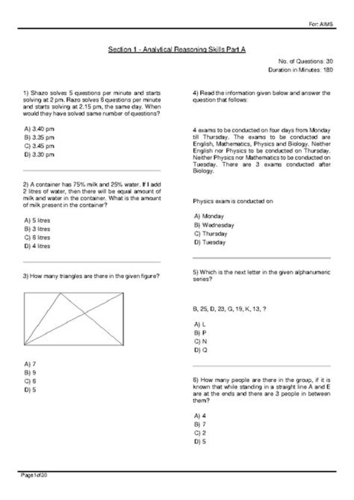 Aau Gat Sample Test with Answers PDF Free Download 2023