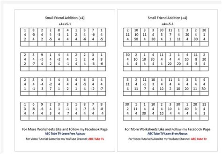 Abacus Small Friends Worksheets PDF: Fun Math Activities for Kids