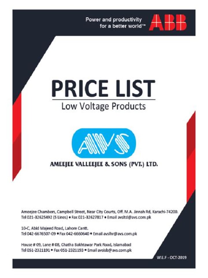 2016 Abb ACB Price List PDF – Download Official 2016 ABB ACB Pricing Report