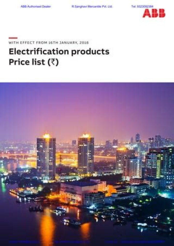 2018 Abb Price List PDF – Download Complete Manufacturing Cost Breakdown