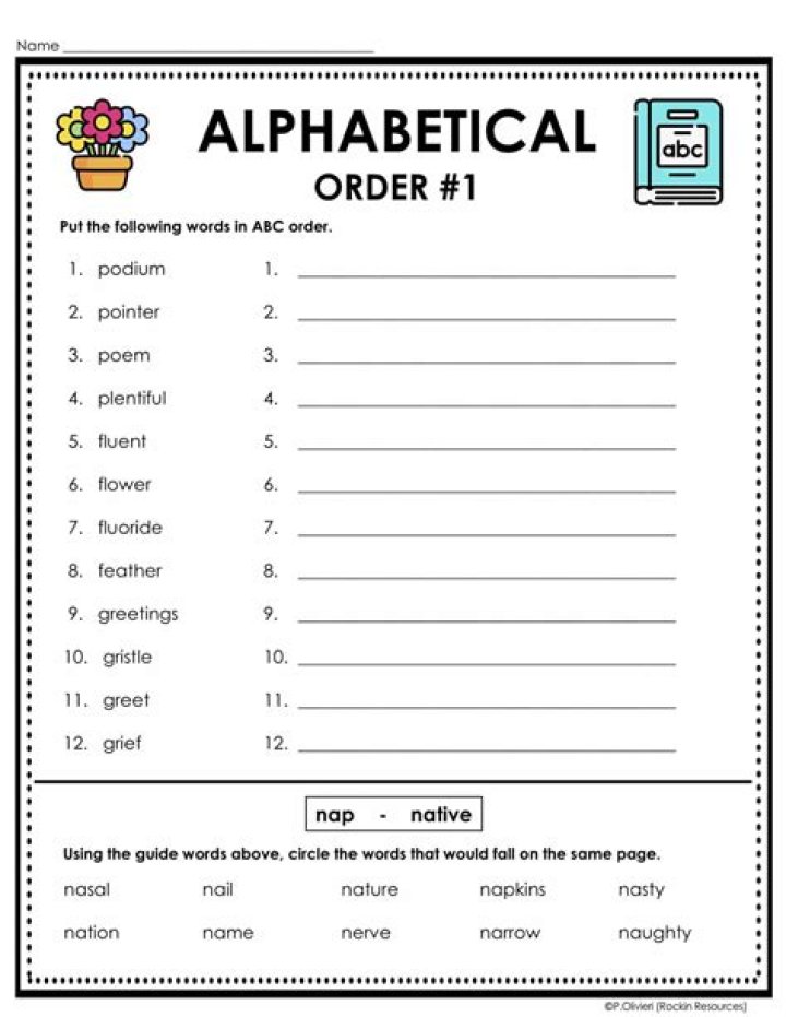 Free ABC Order Worksheets PDF for Easy Math Practice