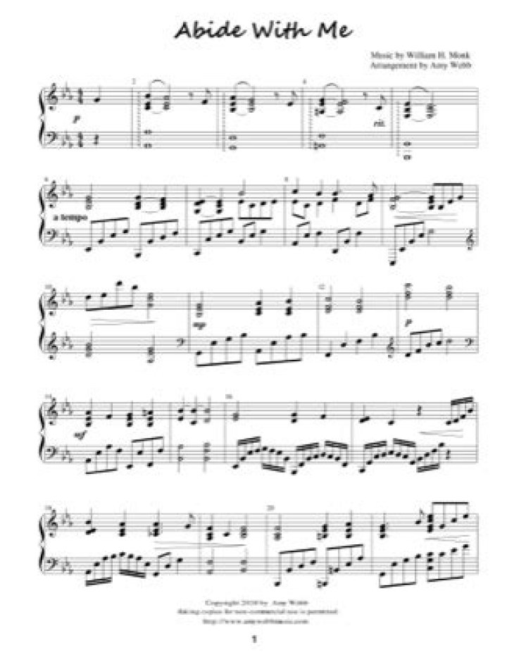 Abide With Me Piano Sheet Music PDF – Free Download