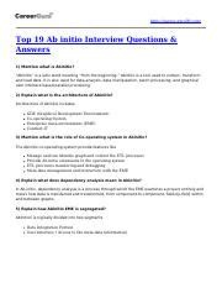 Abinitio Interview Questions PDF: Expert Guide & Free Download
