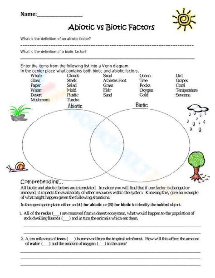Abiotic vs Biotic Factors Worksheet PDF: Learn Key Ecology Concepts