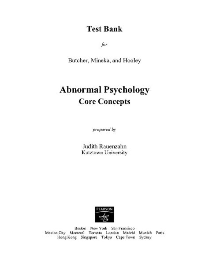 Abnormal Psychology Butcher Test Bank PDF: Study Guide & Practice Exam