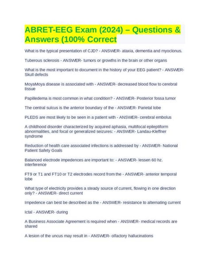 Abret EEG Exam Questions PDF: Free Practice Tests & Solutions