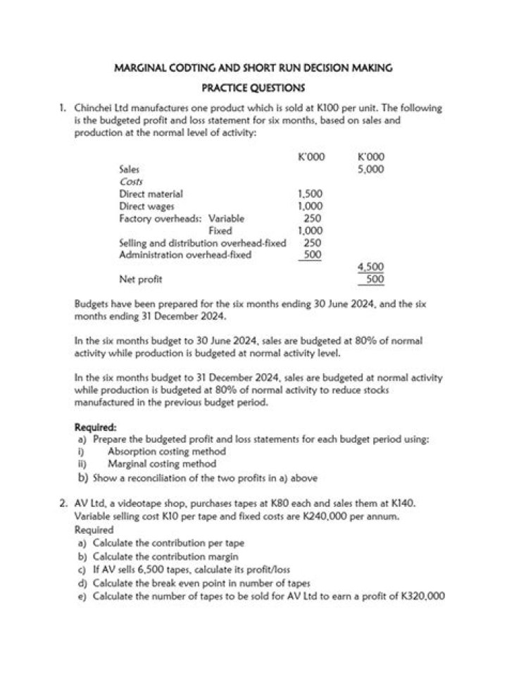 Absorption Costing Questions and Answers PDF: Expert Guide