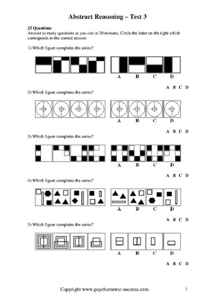 Abstract Logical Reasoning Test with Answers PDF Download