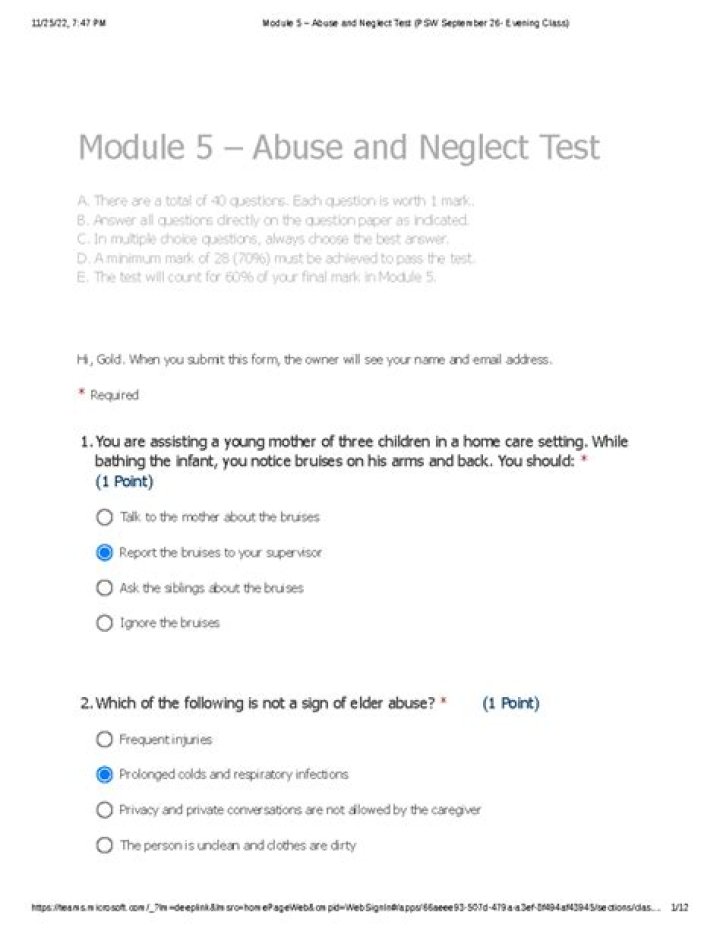 Abuse and Neglect Test Answer Key PDF – Official Release