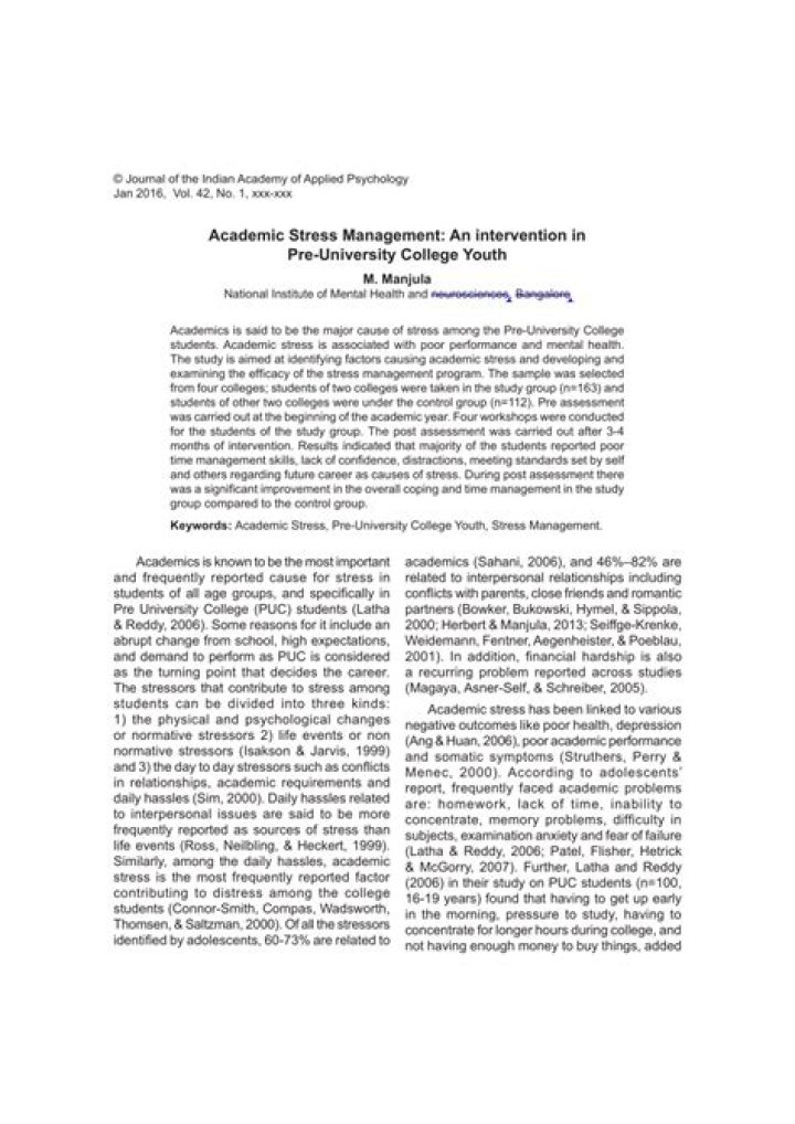 Effective Academic Stress Management: Research Paper & PDF Resources