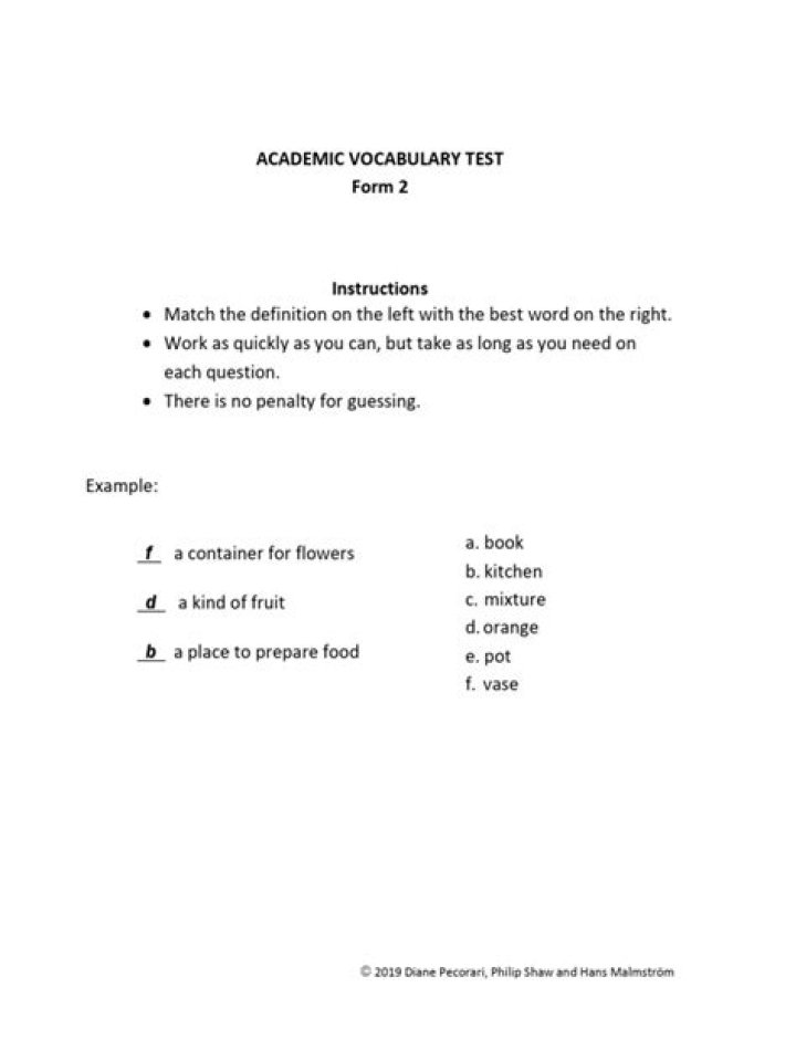 Academic Vocabulary Test PDF: Master Core Words for Academic Success