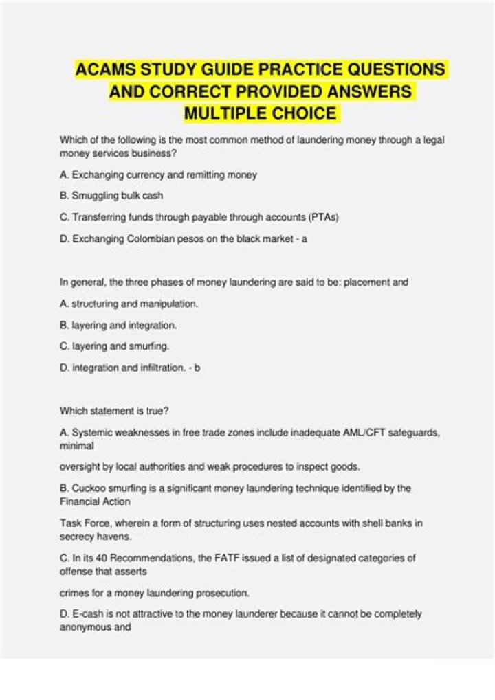 ACAMs Practice Questions PDF: Master Your Exam with Realistic Tests