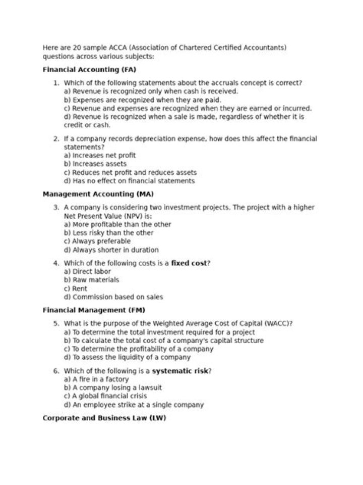 Acca F2 Practice Questions PDF: Mastering Formula 2 Fundamentals