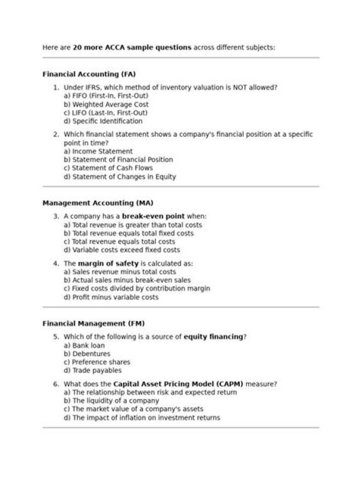 ACCA F2 Questions PDF: Expert Answers & Study Guide