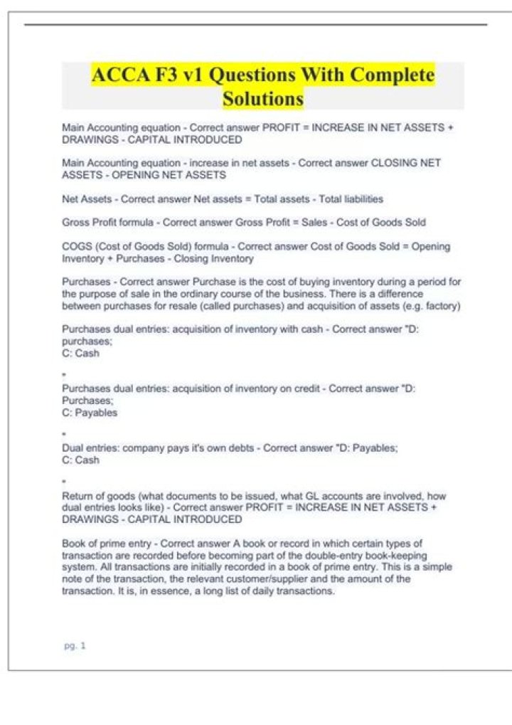 Acca F3 Practice Questions and Answers PDF for Driver Training