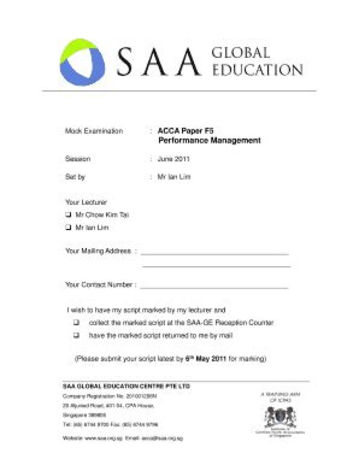 ACCA F5 Questions & Answers PDF: Complete Exam Prep Guide