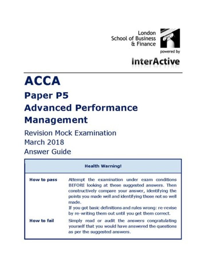 ACCA Performance Management Questions & Answers PDF: Master Exam Prep