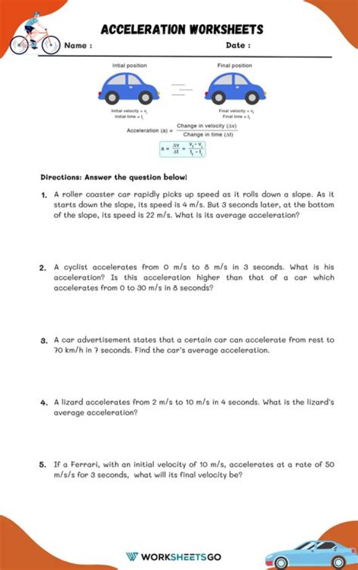 Master GCSE Physics: Acceleration Questions PDF with Answers