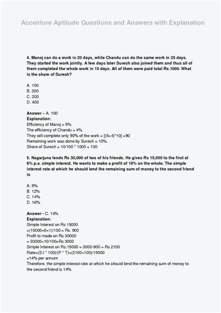 Accenture Aptitude Question Paper PDF – Free Download & Practice