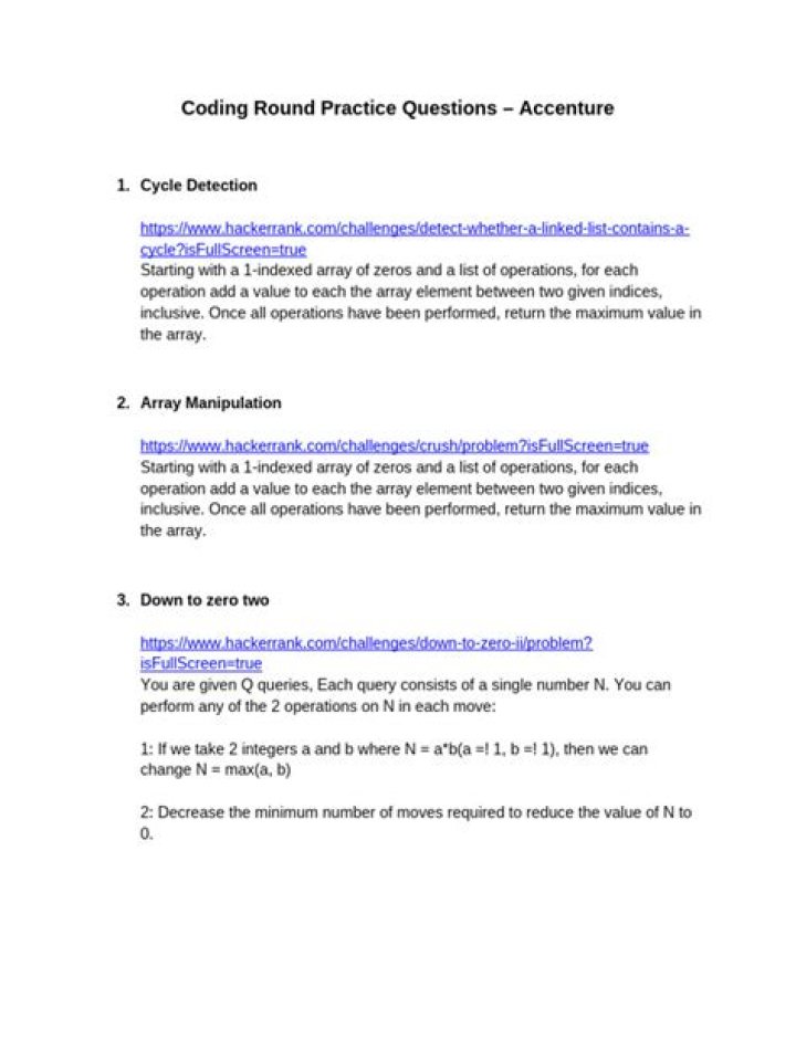 Accenture Coding Questions PDF: Solve Real-World Tech Challenges