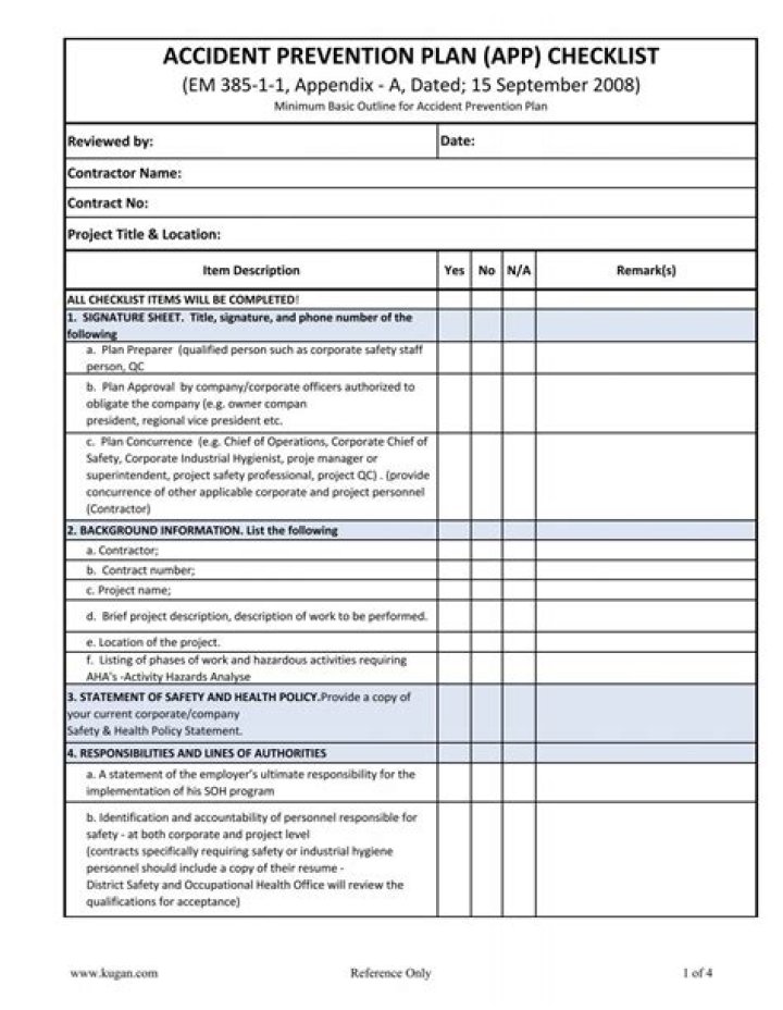 Essential Accident Prevention Plan PDF for Workplace Safety