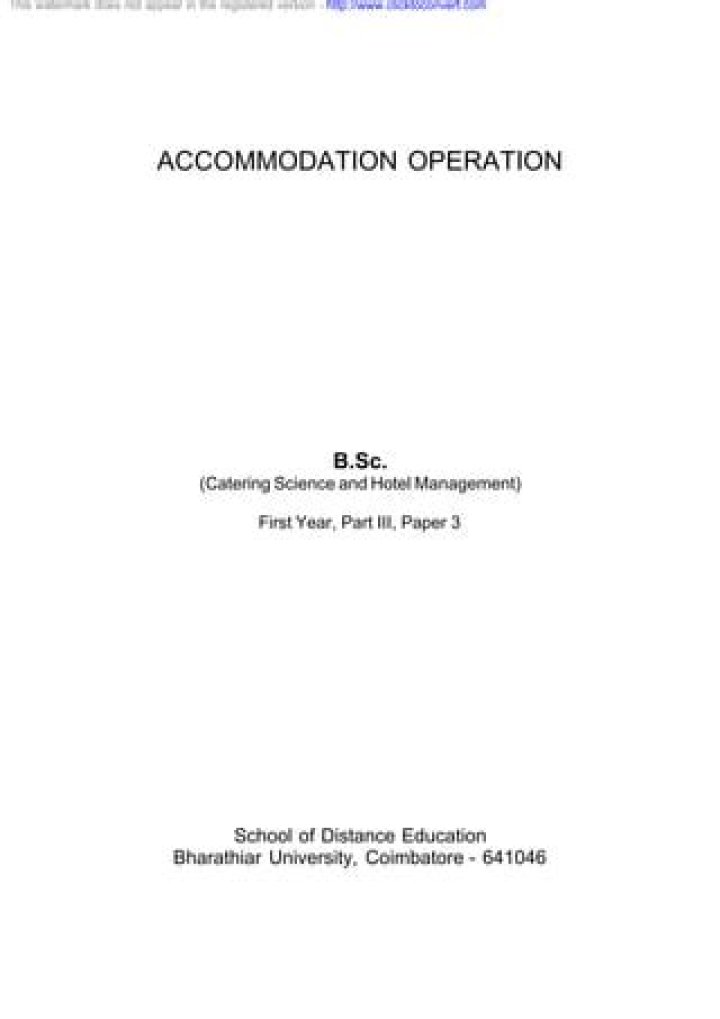 Essential Accommodation Management Notes PDF for Smarter Operations