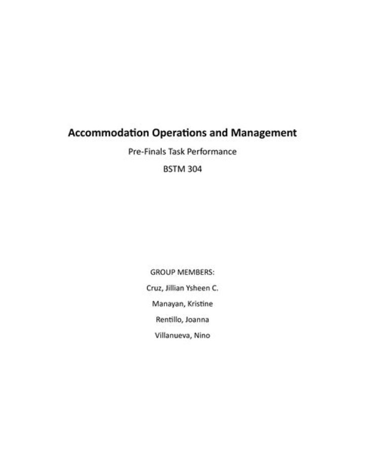 Accommodation Operations and Management PDF: Essential Operational Guide