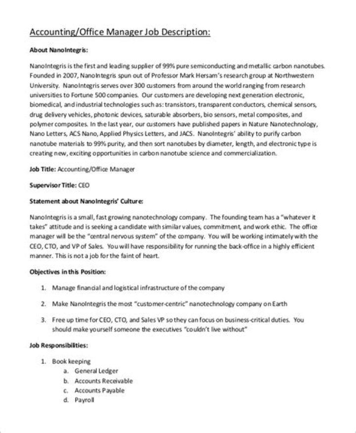 Account Manager Job Description PDF – Download Full Template