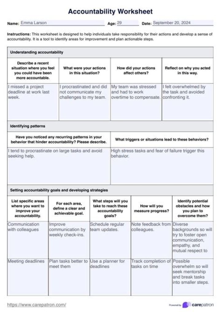 Accountability in Recovery Worksheets PDF – Track Progress & Stay Committed