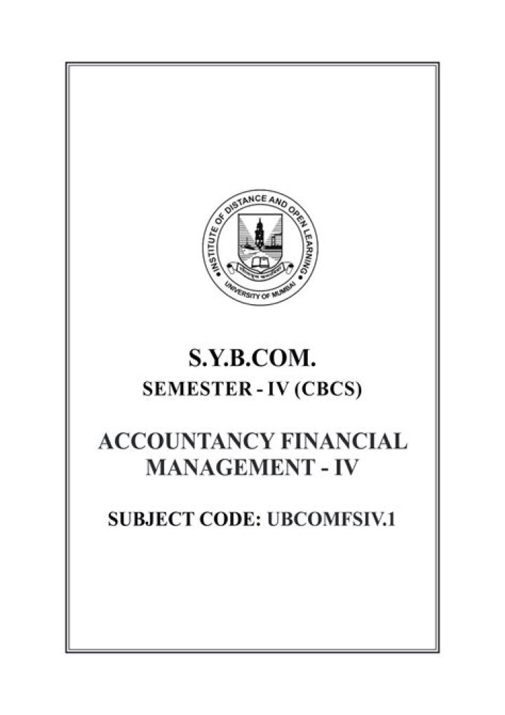 SYBCOM Sem 4 Accountancy & Financial Management PDF – Full Study Material