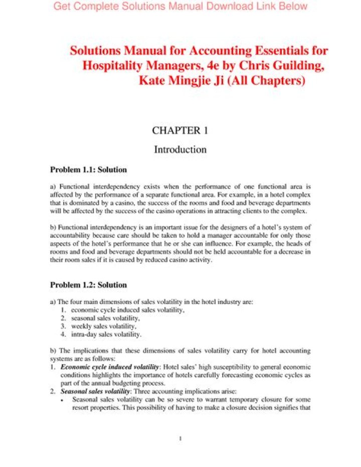 Accounting Essentials for Hospitality Managers: Essential PDF Guide
