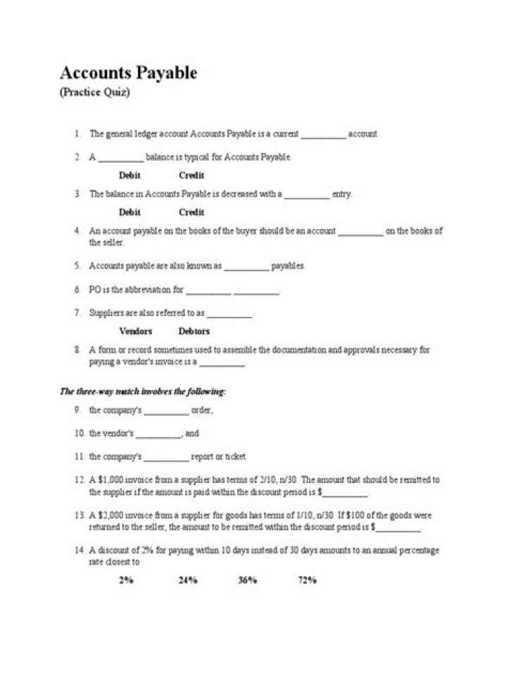 Accounts Payable Test Questions & Answers PDF: Master AP Testing