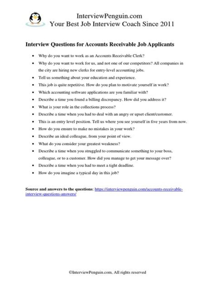 Essential Accounts Receivable Interview Questions PDF for Job Success