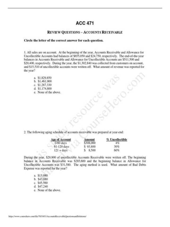 Answers to Common Accounts Receivable Questions & Answers PDF