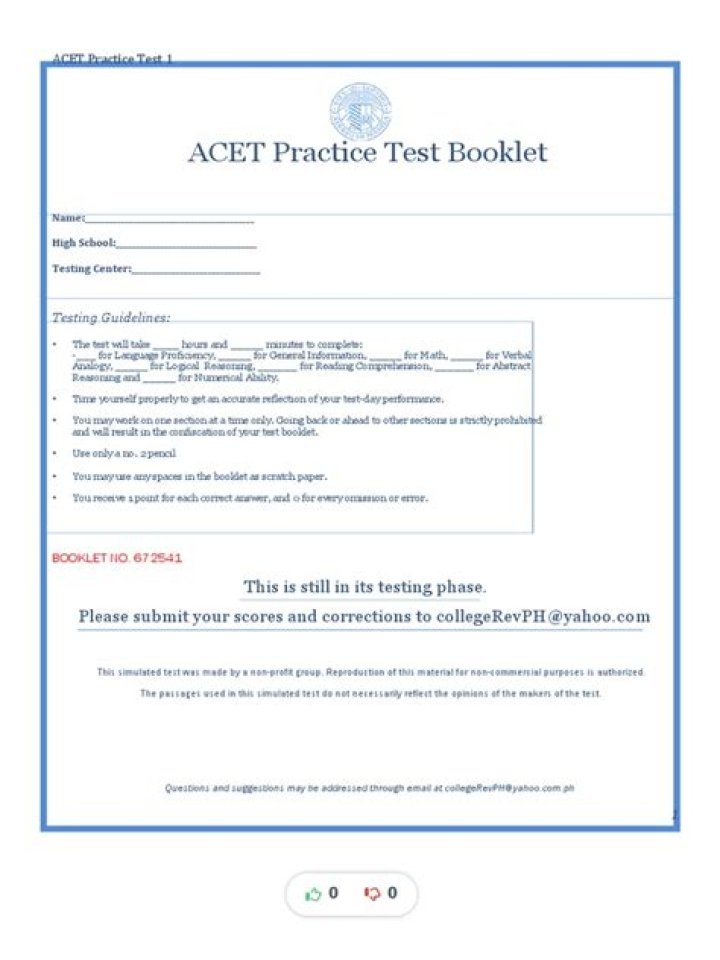 Acet Sample Test PDF: Official Lab Results & Analysis