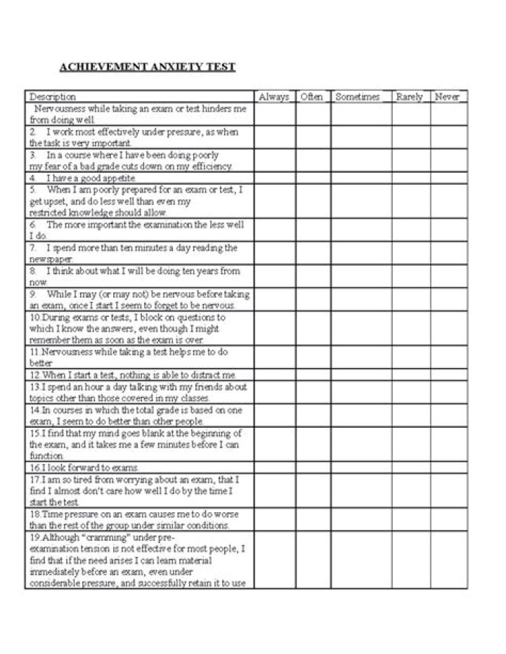 Achievement Anxiety Test PDF: Identify and Overcome Test Stress