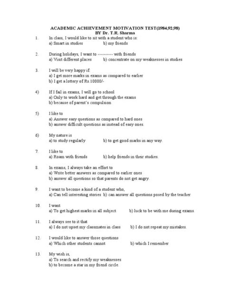 Boost Your Success with the Achievement Motivation Test PDF