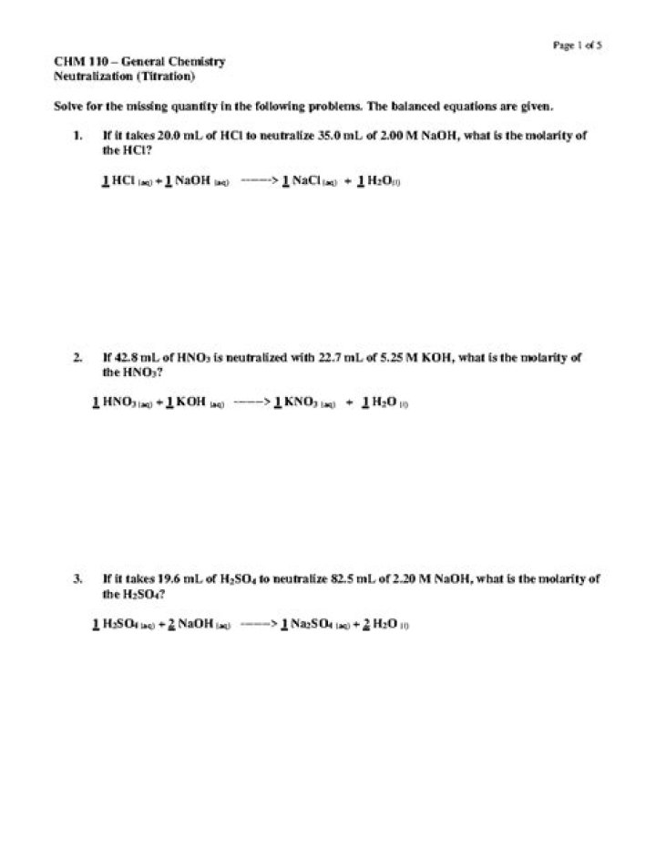 Acid Base Titration Problems with Answers PDF – Step-by-Step Solutions