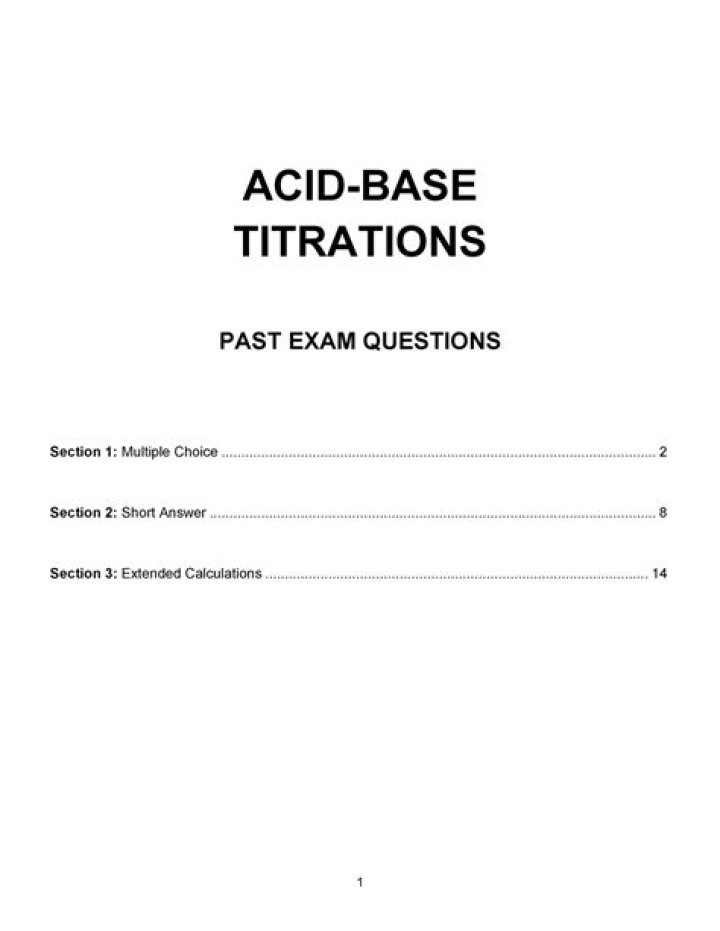 Acid Base Titration Questions PDF: Master Practice Problems & Solutions