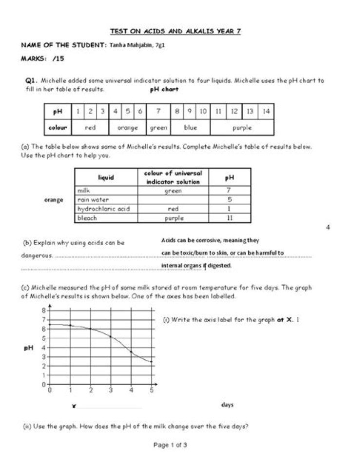 Acids and Alkalis Test PDF – Quick Chemistry Practice Guide