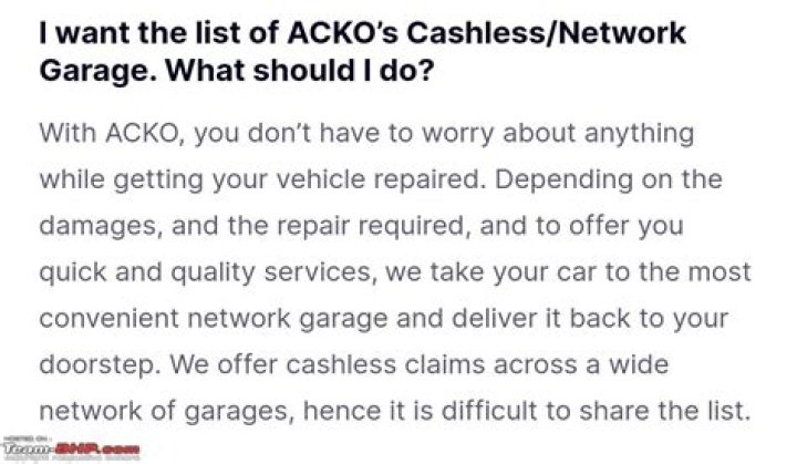 Acko Cashless Garages List PDF India: Download Complete Guide