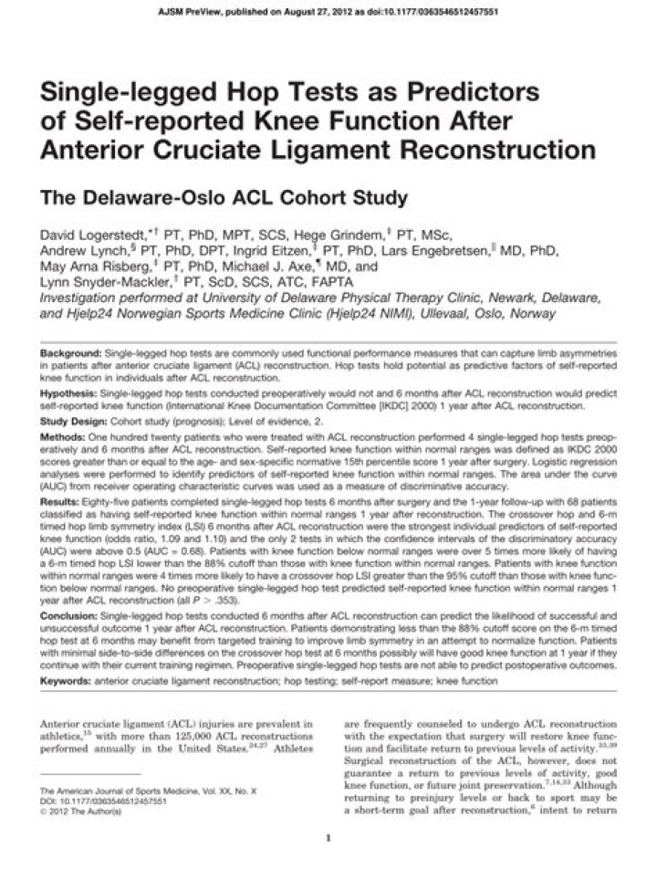 How to Perform ACL Hop Test with PDF Guide