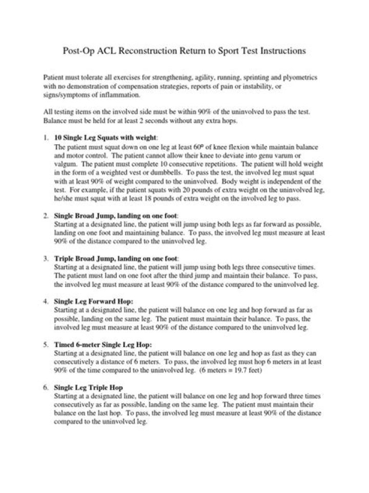 ACL Return to Sport Test PDF – Quick Assessment for Athletes