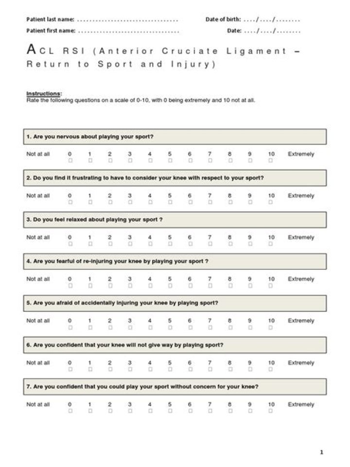 ACL Return to Sport Testing PDF: Guide & Assessment