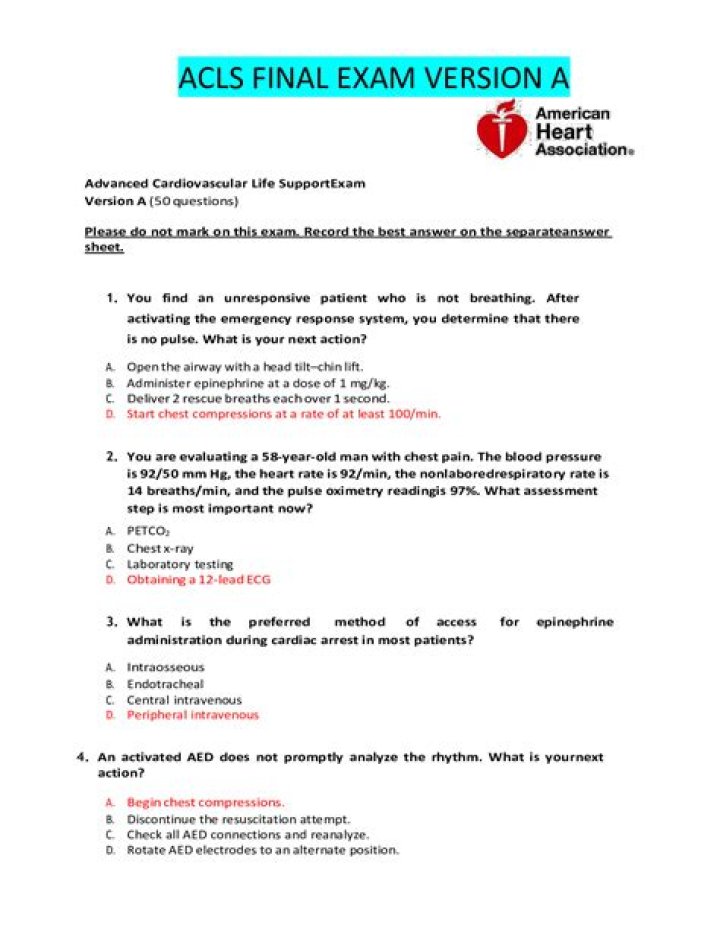 2015 ACLS Test PDF: Official Exam Guide & Practice Questions
