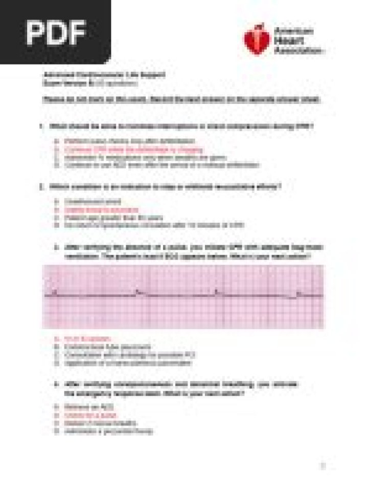 ACLS Post Test Answer Key PDF – Free Download Now