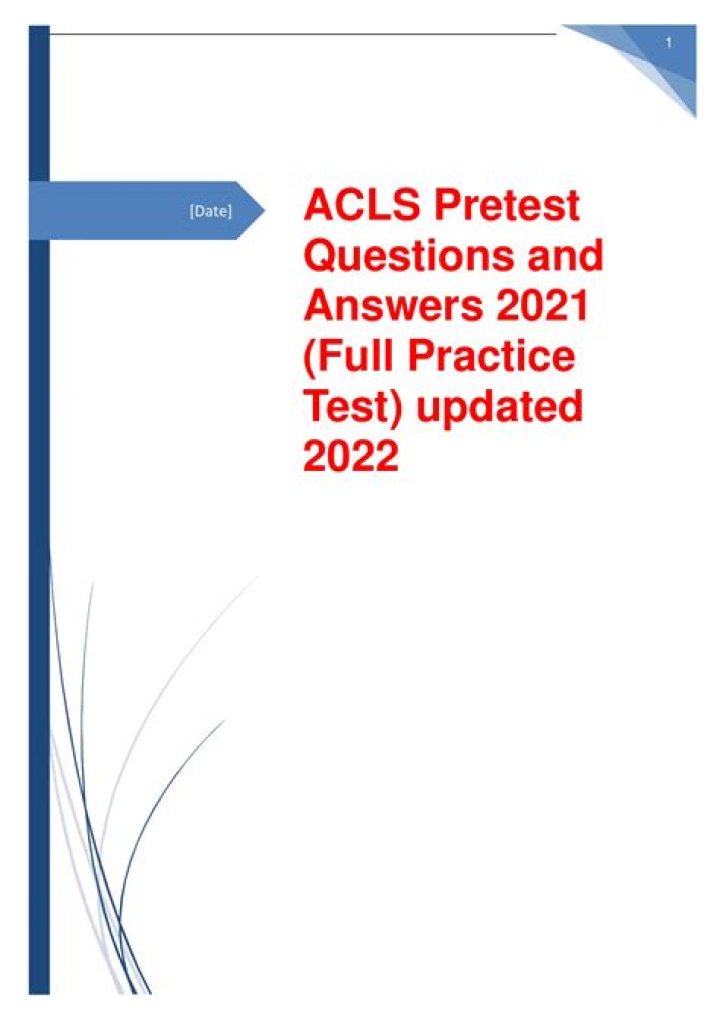 2024 ACLS Pretest Answers PDF Free Download – Study Guide & Exam Tips
