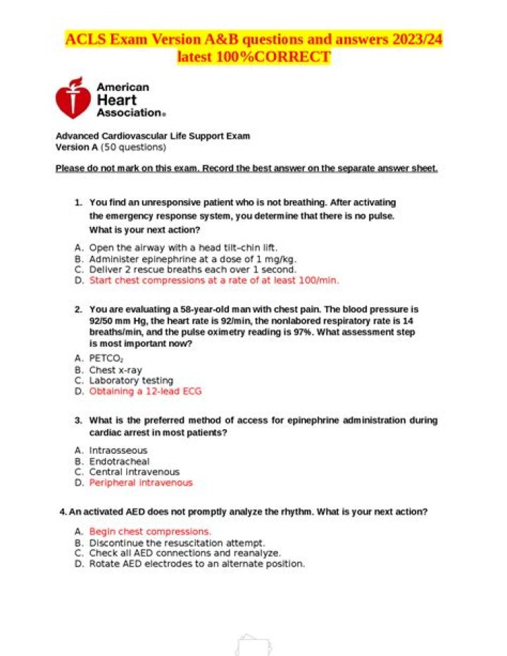 2024 ACLS Questions & Answers PDF: Expert Practice PDF Download