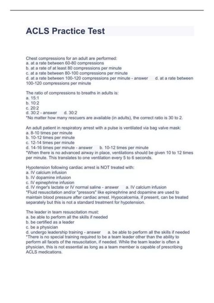 ACLS Questions and Answers PDF: Essential Study Guide