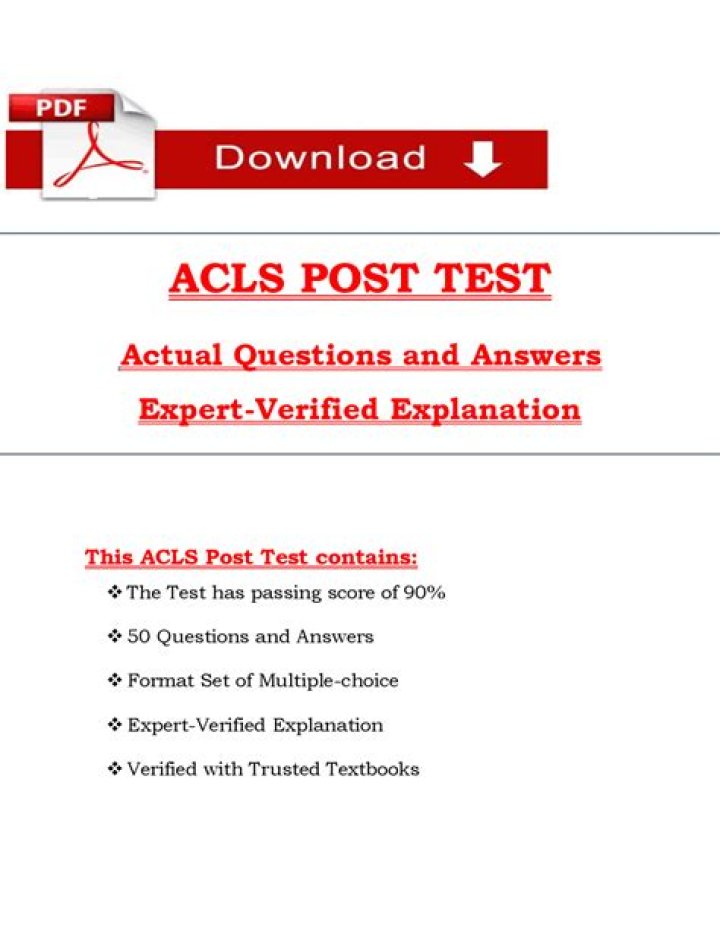 ACLS Test Answers 2025 PDF Download – Official Exam Prep Guide
